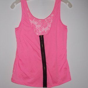 $7 Summer Sale! Ardene Pink zipper and lace top size XL